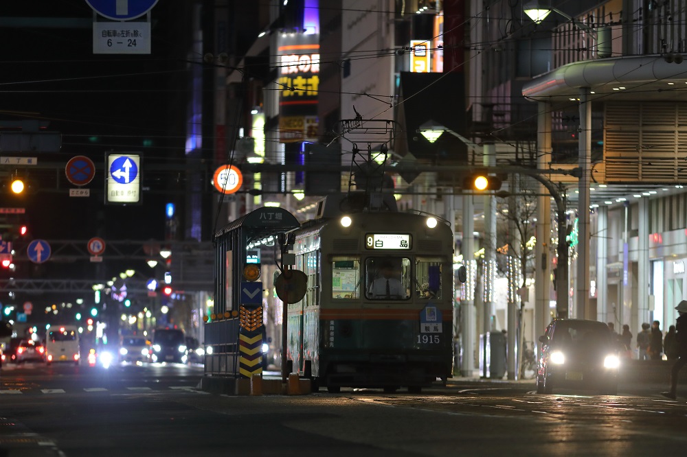 広島電鉄1900形:八丁堀駅